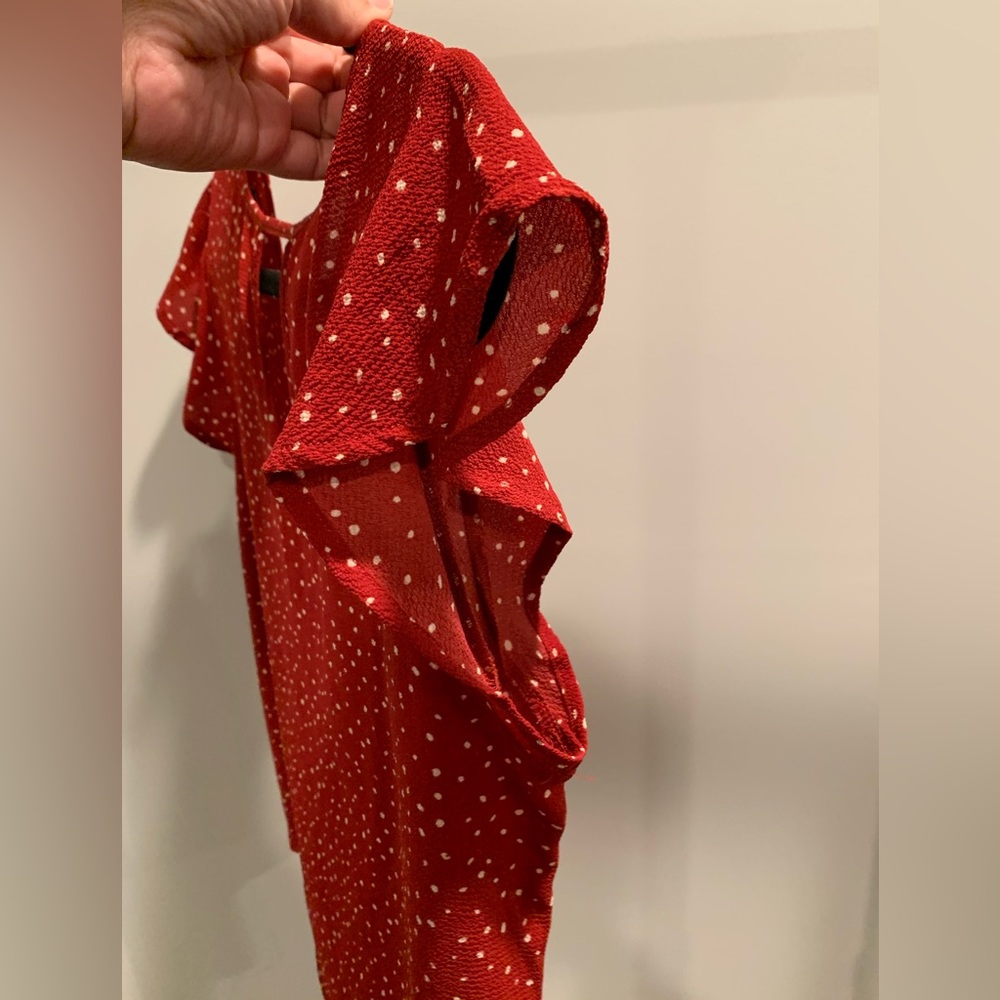 Papermoon Size M Red Ruffle Blouse - Picture 4 of 4